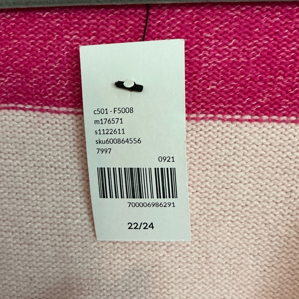 LANE BRYANT PLUS SIZE 22 24‎ LONG CARDIGAN COLORBLOCK SWEATER PINK RANGE YELLOW - Picture 6 of 7